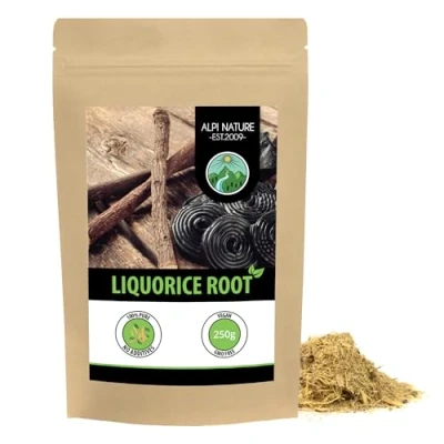Image of licorice root dried (250g, 8.8oz), tea, cut, 100% pure and natural for the preparation of tea