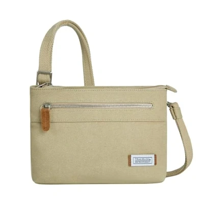 Image of Travelon Women&#039;s Anti theft Heritage Small Crossbody Cross Body Bag, Natural, One Size,
