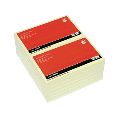 Image of 5 Star Office Re Move Notes Repositionable Pad of 100 Sheets 76x127mm Yellow [Pack 12]