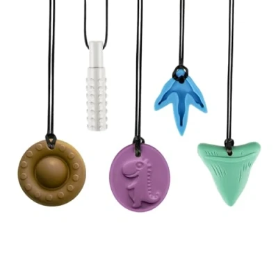 Image of BBNJBABY Sensory Chew Necklaces for Kids, Toys Silicone Chewy Necklace Autism