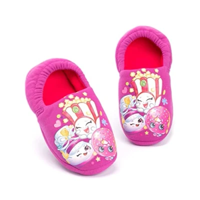 Image of Vanilla Underground Purple Slippers For Girls Kids Popcorn Food Characters House Shoes Cosy &amp; Slip On UK Child 10