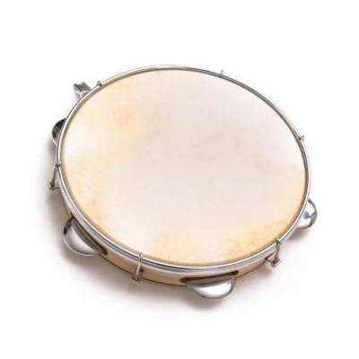 Image of Capoeira Leather Pandeiro Drum Tambourine Samba Brasil Wooden Musical Instrument 10&quot;
