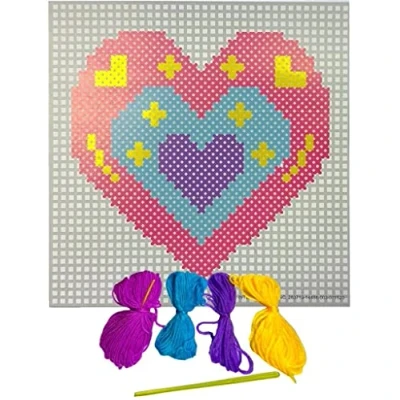 Image of Orbitron Embroidery Cross Stitch Kit Set for Beginners Handmade DIY Craft (Heart)