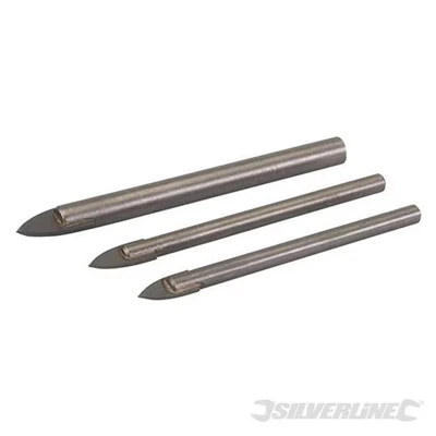 Image of Silverline Tile &amp; Glass Drill Bit Set 3pce 5, 6 8mm