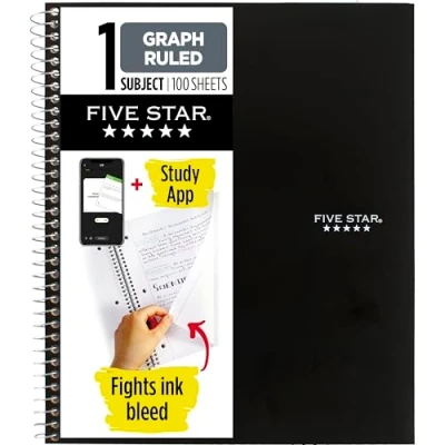 Image of Five Star Spiral Notebook, 1 Subject, Graph Ruled Paper