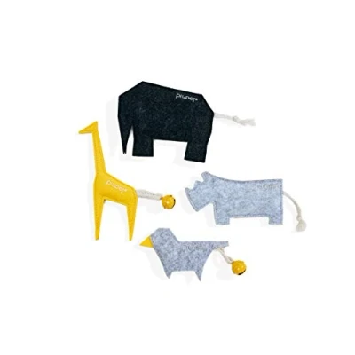Image of PiuPet® Cat Toy with Catnip I Set of 4 Stylish Toys for Indoor Cats Adult Accessories Stuff Kitten Gifts