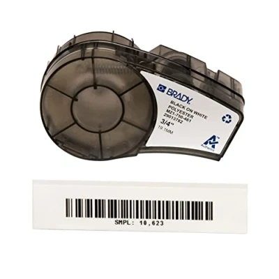 Image of Brady Polyester Tape for BMP21 PLUS; LAB; BMP21, 19.05 mm x 6.40 m, Black on White