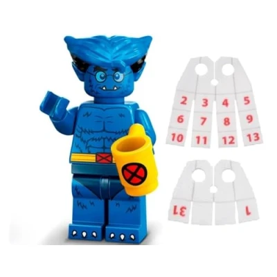 Image of LEGO Marvel Series 2 Minifigure: Beast Minifigure with Calendar Man Capes Superheroes 71039