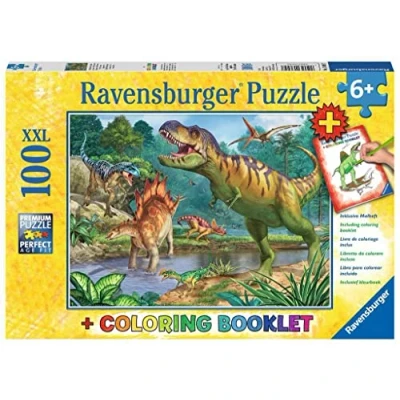 Image of Ravensburger 13695 World of Dinosaurs with Colourful Ring Booklet Children&#039;s Puzzle