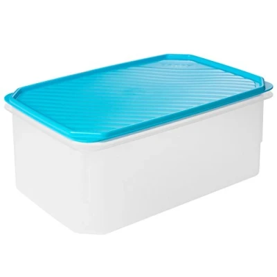 Image of TATAY Food Storage, Airtight, 4.7 L of Capacity, Flexible Pressure Lid, BPA free, Suitable Microwave and Dishwasher, Blue. Measures: 28,5 x 18,5 12,2 cm