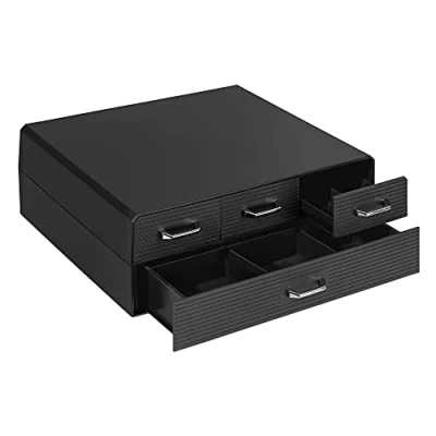 Image of Navaris Coffee Pod Holder with 4 Drawers Compatible Nespresso, CBTL, K Cups, Verismo Capsule Storage Organiser 2 Tier Container Box Black