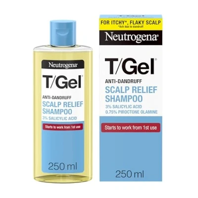 Image of Neutrogena T/Gel® Scalp Relief Anti Dandruff Shampoo (1x250ml) With 3% Salicylic Acid, Clinically Proven Formula Fights from First Wash