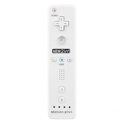 Image of OSTENT 2 in 1 Remote Controller Built Motion Plus for Nintendo Wii/Wii U Console Game Color White