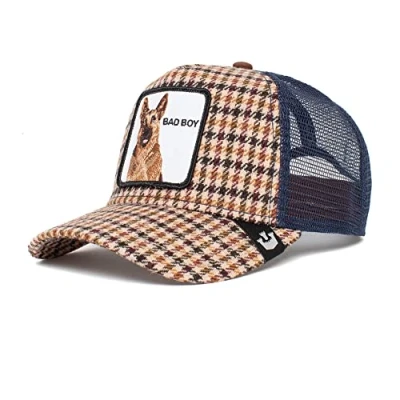 Image of Goorin Bros. The Farm Plaid Collection Trucker Hat, Crème Big Bad Woof, One Size