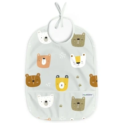 Image of Nombear ® Sleeveless Baby Weaning Bib Waterproof Bibs 6 12 Months for Led Weaning, Feeding Bibs, Toddler Bib, Food Apron, 1 Pack, Dinosaurs
