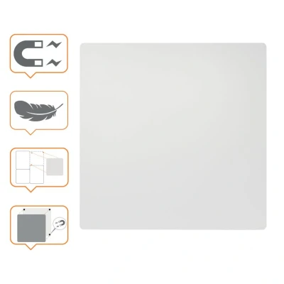 Image of Nobo Frameless Magnetic Modular Whiteboard, 450 x 450mm, 45 45cm, White, 1915655