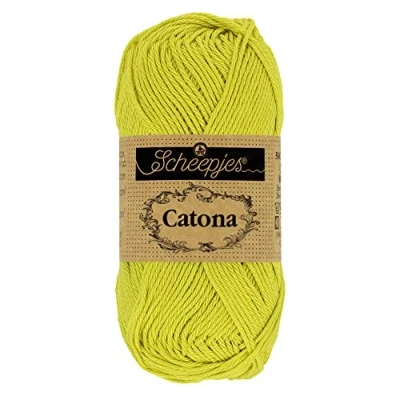 Image of Scheepjes Catona 245 Green Yellow Yarn 1x50g