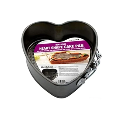 Image of PRIMA Kids Heart Shape Cake Tin, 12x11.5x4.5cm, Aluminium, Black