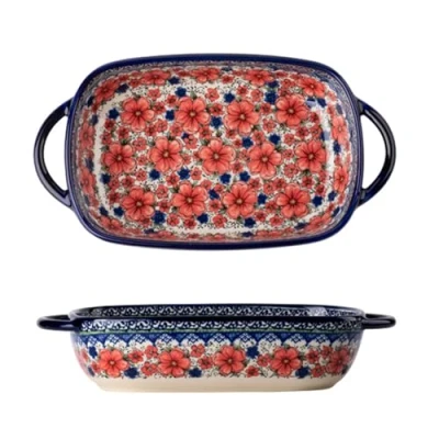Image of SSWH Ceramics Baking Dish, Lasagna Pans Dish with Handles for Oven, Large Rectangular Bakeware, Ceramic Casserole Casserole(Size:1PCS,Color:C)