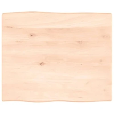 Image of vidaXL Solid Oak Wood Table Top, Untreated 60x50x2cm with Live Edges Versatile Piece for Home or Office Use, DIY Project Element