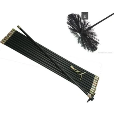 Image of new 13 piece Drain Rod Set Chimney Sweep Sweeping Brush Plunger Worm Screw U27