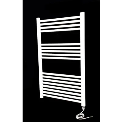 Image of Greened House Milano White Flat Electric Towel Rail W600mm x H1000mm Radiator (600 W 1000 H)