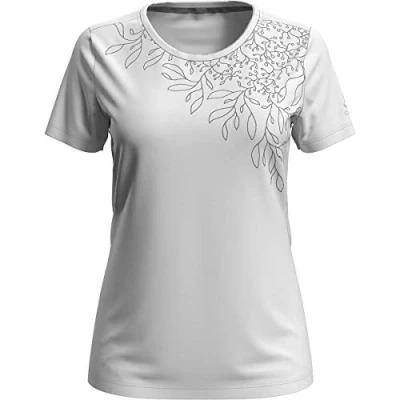 Image of Odlo Women&#039;s F dry print Short sleeved T Shirt, womens, Sleeve 550771, white leaf SS20, L