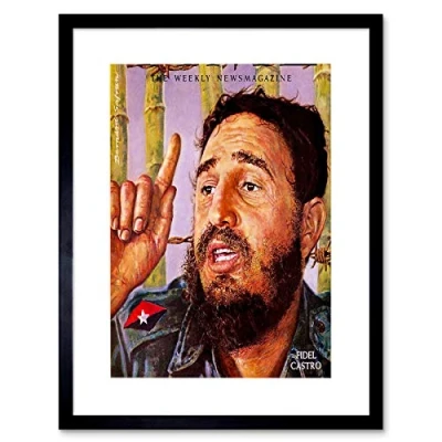 Image of Wee Blue Coo Magazine Cover Fidel Castro Communist Revolutionary Cuba Framed Wall Art Print