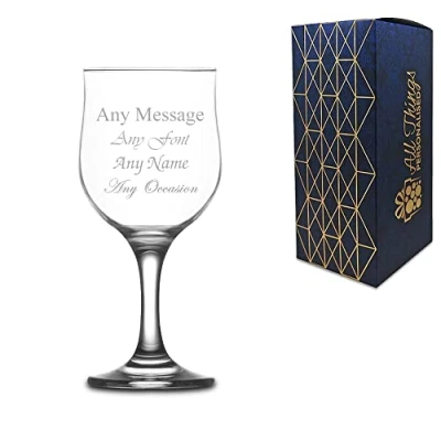 Image of Personalised Engraved 320ml Nevakar Wine Glass, Gift Boxed, Perfect for Any Lover