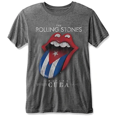 Image of The Rolling Stones Havana Cuba Grey Official Tee T Shirt Mens Unisex (Large)