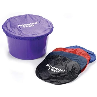 Image of LINCOLN Unisex A Feed Bucket Cover With Morning Written On It , Black, One Size UK