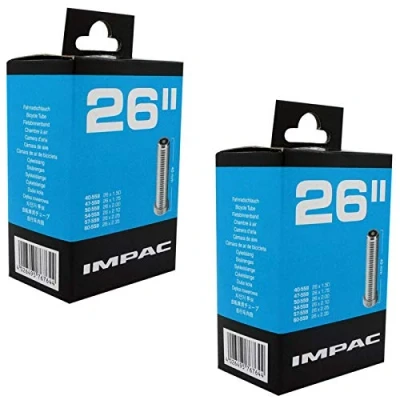 Image of Impac 26&quot; x 1.50 2.35 Mountain Bike Inner Tubes Schrader Valve (Pair)
