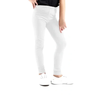Image of GW CLASSY OUTFIT Girls Kids Plain &amp; Printed Leggings Full Length Legging Trouser Dance School Children UK Size 4 13 Years (White, 14 Years)