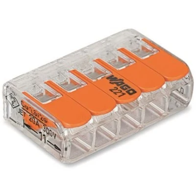 Image of Wago 5 Way Compact Lever Connector 221 415 Pack of