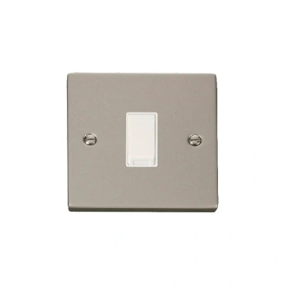 Image of Click Deco 1 Gang 2 Way 10AX Switch Pearl Nickel White Inserts