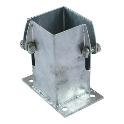 Image of TIMCO Flush Fit Bolt Down Post Support Shoe Secure Hot Dipped Galvanised 75mm
