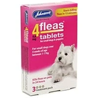 Image of Johnsons 4Fleas Flea Tablets For Puppies And Small Dogs 3 Treatment Pack 1 11kg