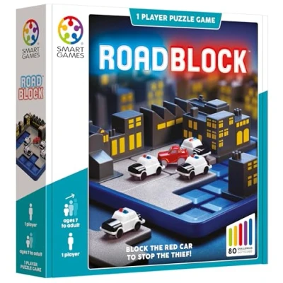 Image of Smart Games Roadblock, Puzzle Game with 80 Challenges, 7+ Years, Red