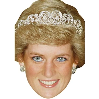 Image of FoxyPrinting Princess Diana Wedding Party Face Fancy Dress Celebrity Politician Cardboard Mask