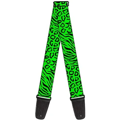 Image of Buckle Down Guitar Strap Cheebra Green/Black 2&quot; Wide 29 54&quot; Length