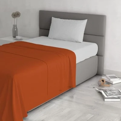 Image of Trend Chic 100% Cotton Bed Set, Made in Italy, Single, Terra