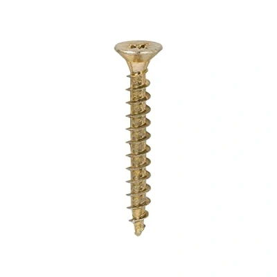 Image of TIMCO Solo Chipboard &amp; Woodscrews Gold 5.0 x 40 Box of 200 A Single Thread woodscrew mainly Used in Various Types Timber and Man Made Boards or into Masonry with The use Plastic Plug