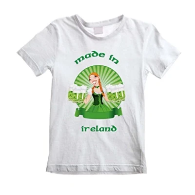 Image of Made in Ireland Children&#039;s/Kids T Shirt (Ages 3 to 12) (Age 11 White