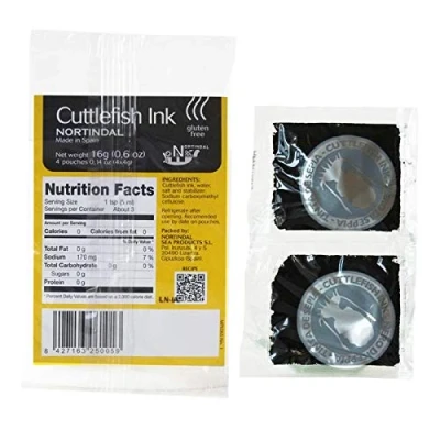 Image of STERILIZED Cuttlefish Ink Tinta DE Sepia Squid 4 sachets of Grams