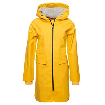 Image of Superdry Womens Hydrotech Waterproof Mac Jacket Yellow Cotton Size 10 UK
