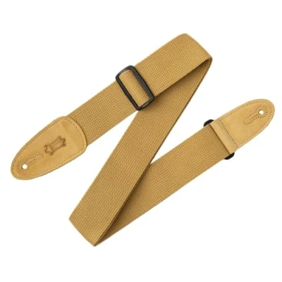 Image of Levy&#039;s MC8 Tan 2 inch Cotton with Leather Ends