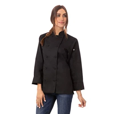 Image of Chef Works Women&#039;s Lwljblkl Chefs Jackets, Black, Large