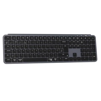 Image of Keychron B6 Pro Quiet Key Full Size Ultra Slim Wireless Keyboard, ZMK Programmable Bluetooth 5.1/2.4 GHz/Wired with Long Battery Life Low Profile for Mac Win Linux System Space Gray(UK Layout)