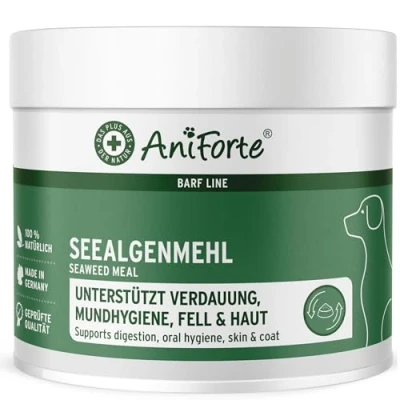 Image of AniForte Seaweed for Dogs Powder 250g Natural Supplement Cleaning Teeth, Fresher Breath, Prevents Gum Disease, Boosts Weight Loss &amp; Metabolism