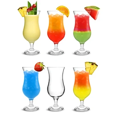 Image of City Pina Colada Glasses 15.75oz / 450ml Set of 6 Gift Boxed Classic Poco Grande Hurricane Glassware
